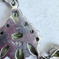 Sterling Silver Peridot Chandelier Earrings Green Drop Statement Dangly - 3