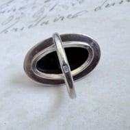 Sterling Silver Green Amber Ring Large Oval Cabochon Statement Cocktail Boho - 6