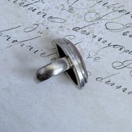 Vintage Sterling Silver Rhodonite Ring Large Oval Cabochon Statement Cocktail Boho - 6