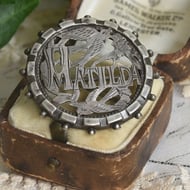 Antique Victorian Silver Name Brooch Matilda Swallow Bird Sweetheart Engraved Pin