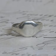Sterling Silver Signet Ring Plain Oval Blank Face Engravable Pinky Unisex Vintage - 5