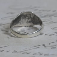 Sterling Silver Signet Ring Plain Oval Blank Face Engravable Pinky Unisex Vintage - 9