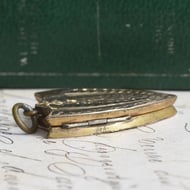 Antique Rolled Gold Shield Locket Engraved Fern Foliate Photo Pendant Fob Medal Charm - 5
