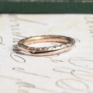 Antique 9ct Gold Split Ring Engraved Bolt Ring Connector Fob Chain Component Charm - 2