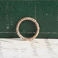 Antique 9ct Gold Split Ring Engraved Bolt Ring Connector Fob Chain Component Charm - 3
