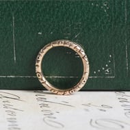 Antique 9ct Gold Split Ring Engraved Bolt Ring Connector Fob Chain Component Charm - 4