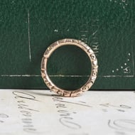 Antique 9ct Gold Split Ring Engraved Bolt Ring Connector Fob Chain Component Charm