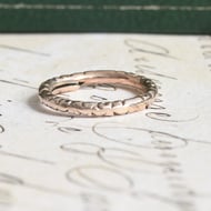 Antique 9ct Gold Split Ring Engraved Bolt Ring Connector Fob Chain Component Charm - 7