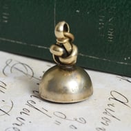 Antique Gilt Lovers Knot Seal Fob Banded Agate Watch Chain Pendant Wax Seal Charm - 3