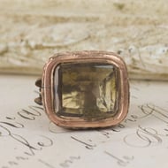 Antique Rose Cased Gold Fob Smokey Quartz Seal Watch Chain Pendant Charm - 4