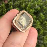 Antique Rose Cased Gold Fob Smokey Quartz Seal Watch Chain Pendant Charm - 10