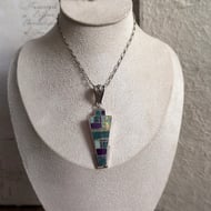 Supersmith David Rosales Sterling Silver Inlay Pendant Opal Turquoise Sugilite Native American - 2