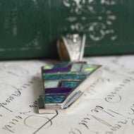 Supersmith David Rosales Sterling Silver Inlay Pendant Opal Turquoise Sugilite Native American - 4