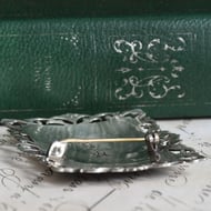 Sterling Silver Niello Brooch Goddess Black Nielloware Pierced Scroll Statement - 6