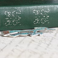 Tommy Singer Navajo Sterling Silver Roadrunner Brooch Turquoise Coral Chip Inlay Signed - 3