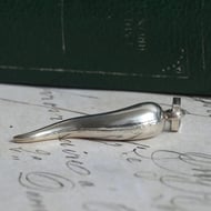 Vintage Italian Horn Cornicello Pendant 800 Silver Good Luck Charm Corno Lucky Amulet Italy - 3