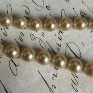 Vintage Silver Faux Pearl Necklace Choker Champagne  - 4