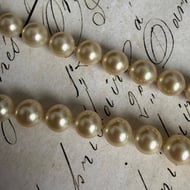 Vintage Silver Faux Pearl Necklace Choker Champagne  - 5