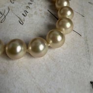 Vintage Silver Faux Pearl Necklace Choker Champagne  - 8