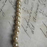 Vintage Silver Faux Pearl Necklace Choker Champagne  - 9