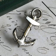 Vintage Sterling Silver MV Britannic Anchor Brooch Ocean Liner Souvenir Ship Pin
