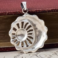 Sterling Silver Sun Moon Pendant Celestial Crescent Face Charm - 3