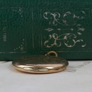 Antique Rolled Gold Photo Locket Pendant Engraved Monogram Round - 6