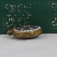 Antique Gilt Brass Champleve Enamel Locket Sultan Mahmud Khan Islamic - 5