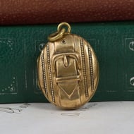 Antique Oval Locket Pendant Buckle Belt Rolled Gold Photo