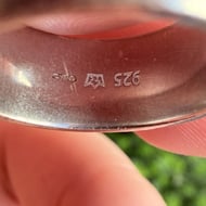 Chunky Sterling Silver Wide Band Etched  - 6