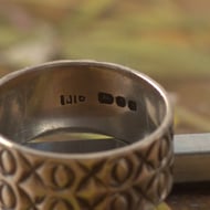 Vintage Sterling Silver X O Kiss Hug Ring Band Stack - 9
