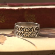 Vintage Sterling Silver X O Kiss Hug Ring Band Stack