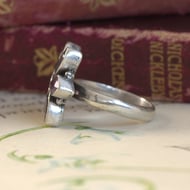 Sterling Silver Amethyst Flower Cluster Ring Purple 925 - 5