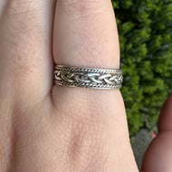 Sterling Silver Woven Stacking Band Mens Unisex Knot Celtic - 5
