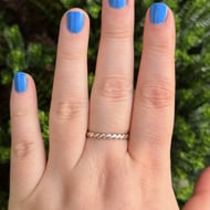 Silver Curb Woven Twist Band Ring - 3