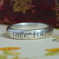 Vintage Sterling Silver Together Forever Stacking Band Ring Love