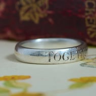 Vintage Sterling Silver Together Forever Stacking Band Ring Love - 2