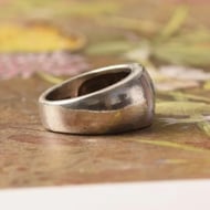 Vintage Sterling Silver Mother of Pearl Chunky Bubble Ring Pink Blue - 7