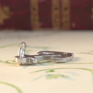 Vintage Sterling Silver Anchor Pendant Transparent Stone French - 6