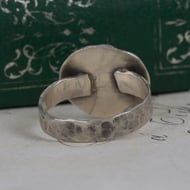 Vintage Silver Rune Ring Crescent Moon Norse Viking Laguz Band - 5