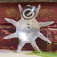 Sterling Silver Marcasite Sun Pendant Celestial Face Vintage Boho - 5