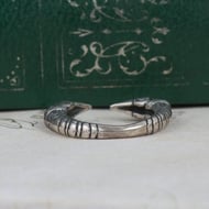 Sterling Silver Raven Head Ring Norse Viking Odin Band Twin Bird Spiral Eye 925 - 6