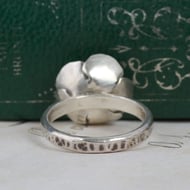 Vintage Sterling Silver Citrine Ring Flower Poppy Head Oxidised 925 - 6