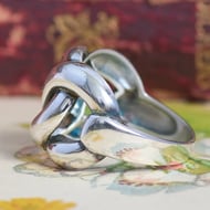 Sterling Silver Wide Chunky Chain Link Knot Ring  - 6