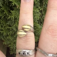 Vintage Sterling Silver Modernist Bone Ring Domed  - 2