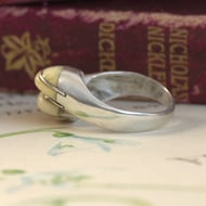 Vintage Sterling Silver Modernist Bone Ring Domed  - 9