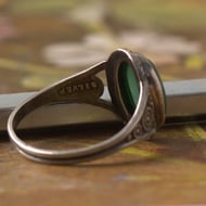 Vintage Silver Swirl Green Onyx Ring Witchy Boho - 4