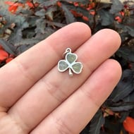 Vintage Sterling Silver Connemara Marble Shamrock Charm Pendant - 3