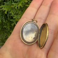 Antique Edwardian Locket 9ct Gold Front and Back Pendant - 12