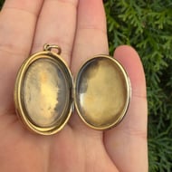 Antique Edwardian Locket 9ct Gold Front and Back Pendant - 13
